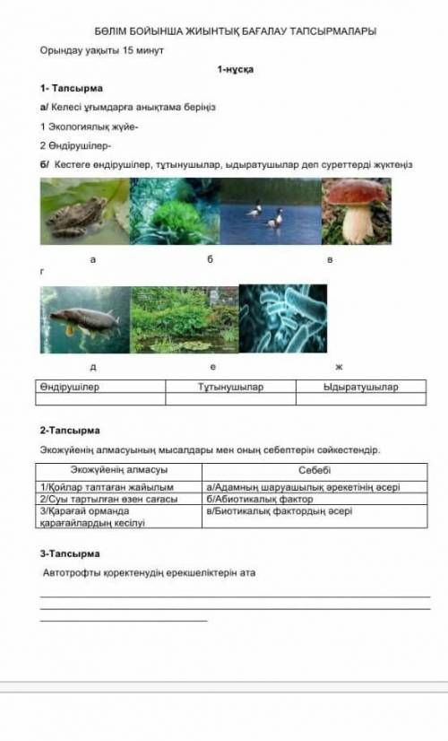 БЖБ ЖАРАТЫЛЫСТАНУ 6 кл 4 ТОҚСАН ​