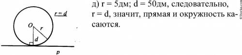 Люди, добрые , от ЧНЬ МНОГО . Определите взаимное расположение прямой и окружности, если d - это рас