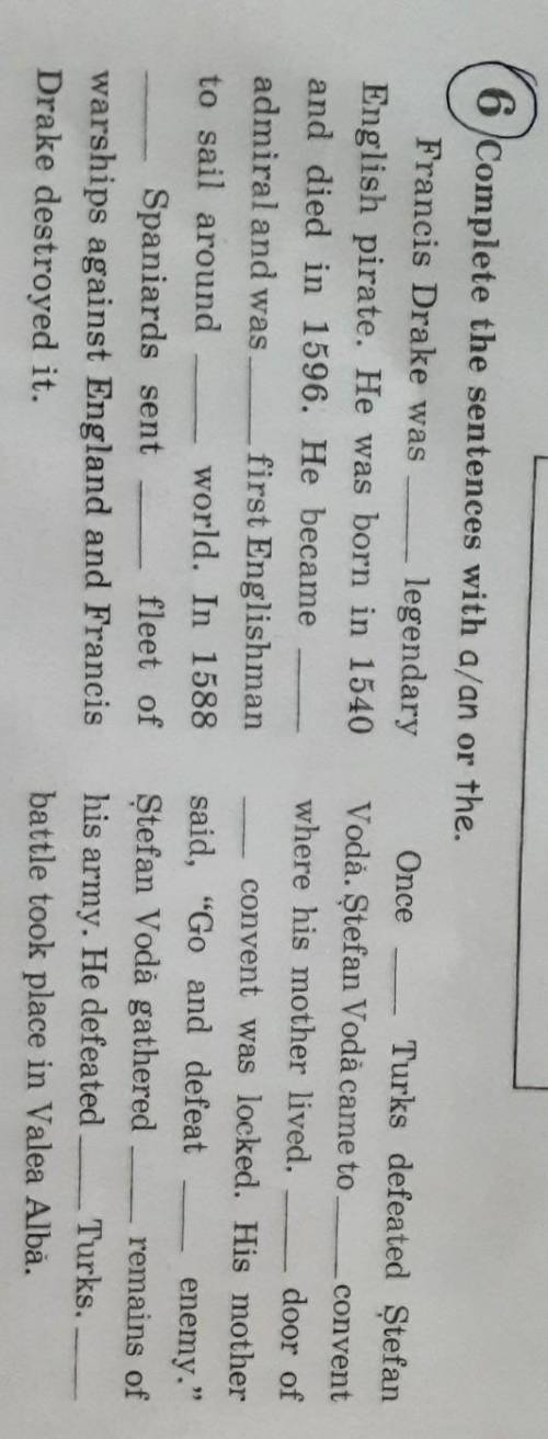 Complete tne sentences with a/an or othe​