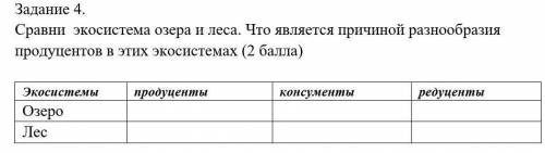 Сравни  экосистема озера и леса. Что является причиной разнообразия продуцентов в этих экосистемах  