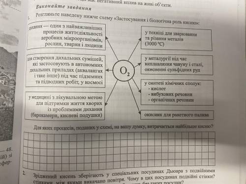 Для яких процесів, поданих у схемі, на вашу думку, витрачається найбільше кисню?