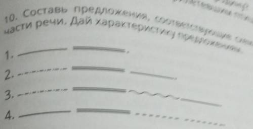 10. Составь предложения, соответствующие схема, опии части речи. Дай характеристику предложениям,1.2