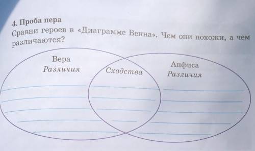 4.Проба пера Сравни героев в Диаграмме Верна .Чем они похожи,а чем различаются?​