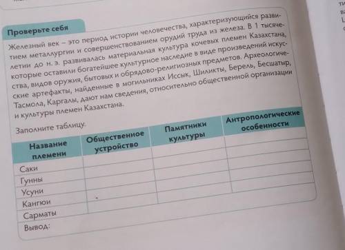 Памятники культуры гуннов, усуней, кангюиев, сарматов и общественное устройство гуннов, сарматов, ус