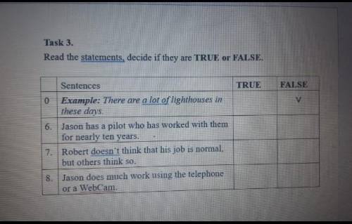 Read the statements , desire if they are true or false ​