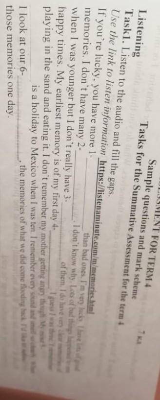 Task 1 Listen to the audio and fill the gaps Use the link to listen information комекк​