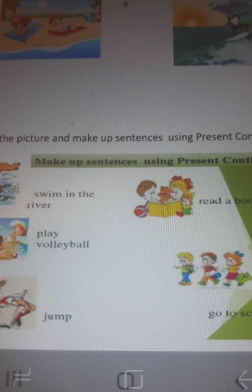 Look at the picture and make up sentences using Present Continuous Make up sentences using Present C