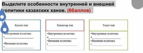 Выделите особенности внутренней и внешней политики казахских ханов. ( )​