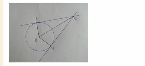 AC,CD-касательные ,AO=7 ,OC=14, ∠OCD=?