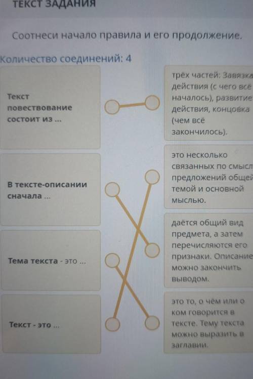 Текст повествованиесостоит из ...трёх частей: Завязкадействия (с чего всёначалось), развитиедействия