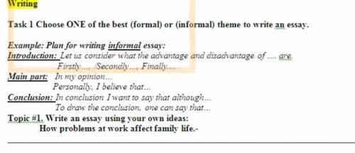 Write an essay using your own ideas: How problems at work affect family life.-​