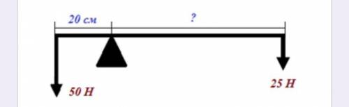 На рисунке рычаг находится в равновесии. Найдите длину большого плеча