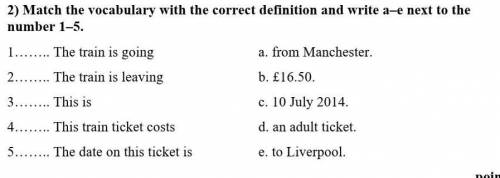 2) Match the vocabulary with the correct definition and write a–e next to the number 1–5. 1…….. The