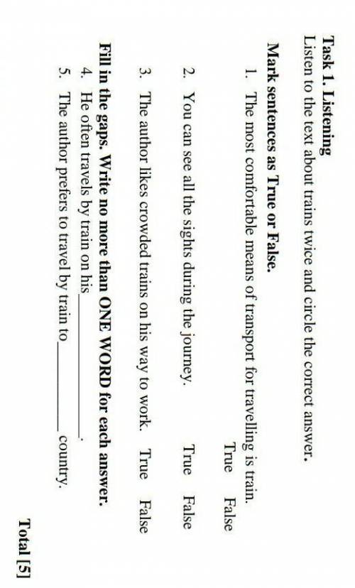 Task 1. Listening Listen to the text about trains twice and circle the correct answer.Mark sentences