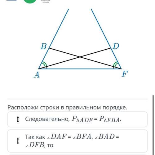 Повторение. Признаки равенства треугольников На рисунке ∠DAF = ∠BFA, ∠BAD = ∠DFB. Докажи, что PΔADF