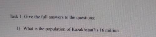 Task 1 . Give the full answers to the question: ​