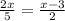 \frac{2x}{5}=\frac{x-3}{2}