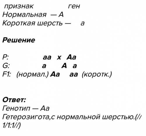 1. У кролів ознака нормальної шерсті домінує над ознакою короткої шерсті. Від крольчихи з короткою ш