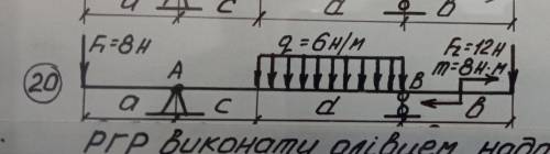 Провести расчётно- графическую работу по т механике. a=2 метра, с=2, d=4, b=4