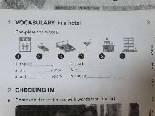 Complete the words. In a hotel 1