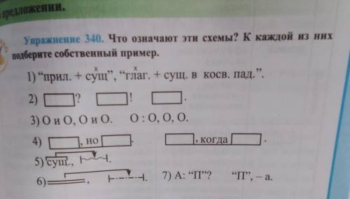 Упражнение 340. Что означают эти схемы? К каждой из них подберите собственный пример.​