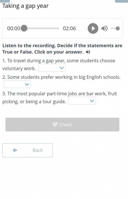 Listen to the recording. Decide if the statements are True or False. Click on your answer.  1. To tr