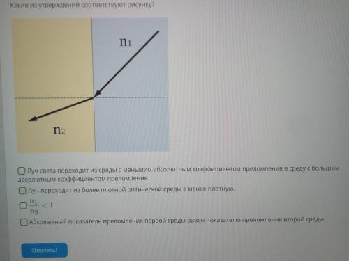 ФИЗИКА Какое из утверждений соответствует данному рисунку?