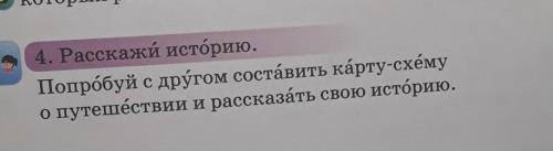 4. Расскажи историю. Попробуй с другом составить карту-схемуопутешёствии и рассказать свою историю.​