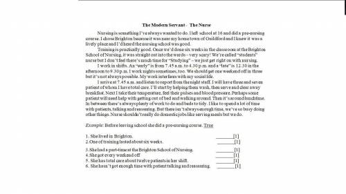 1. She lived in Brighton. 2.One of training lasted about six weeks. 3.She had a part-time at the Bri