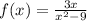 f(x)=\frac{3x}{x^{2}-9 }