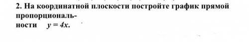 На координатной плоскости постройте график прямой пропорциональности y = 4x.