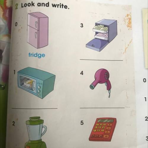 2 Look and write. 0 3 fridge 1 4 5 2 Extra Check 8: Activity Book p. 88 Решите Английски