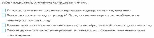 Выбери предложение, осложнённое однородными членами.