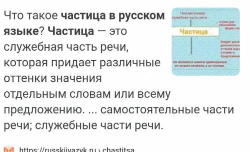 Что для нас частица в русском языке? Напишите не большой доклад (проект) на тему выше . ✨‍⬛