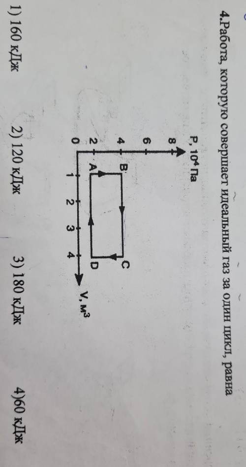 Работа которую совершает идеальный газ за один цикл равна​