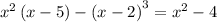 x^2\left(x-5\right)-\left(x-2\right)^3=x^2-4