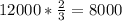 12000*\frac{2}{3} =8000