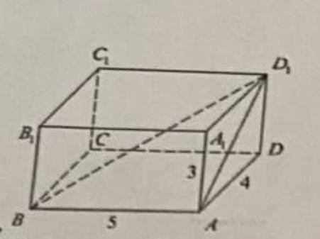 Найдите угол ABD1 прямоугольного параллелепипеда ABCDA1B1C1D1 в котором AB=5, AD=4, AA1=3​