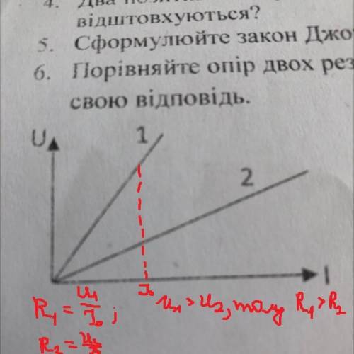 Порівняйте опір 2 резисторів зображений на вольт-амперних характеристиках. аргументуйте свою відпові