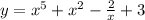 y = {x}^{5} + {x}^{2} - \frac{2}{x} + 3