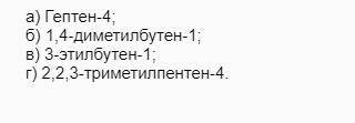 Ученик 10 класса Петя выполнил задание по номенклатуре алкенов. По структурным формулам он дал назва