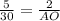 \frac{5}{30} = \frac{2}{AO}