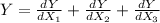 Y = \frac{dY}{dX_1} + \frac{dY}{dX_2} + \frac{dY}{dX_3}