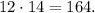 12 \cdot 14=164.