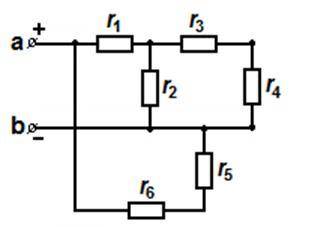 Заданы все сопротивления и напряжения Uab Требуется: 1) найти общее сопротивление схемы относительно