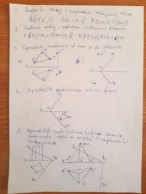 , начертательная геометрия нужны чертежи 1.Построить чертеж и наглядное изображение точек А(-5, 6, 3