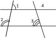 На рисунке ∠ 1 = 82˚, ∠ 2 = 98˚, ∠ 3 = 65˚. Найдите ∠ 4 дайте решение и объяснение с полным ответом