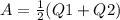 A=\frac{1}{2}(Q1+Q2)