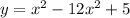 y = {x}^{2} - 12 {x}^{2} + 5