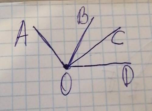 На рисунке угол АОD=140°,угол АОС=94°, угол ВОD=76°. Найди угол ВОС. ​